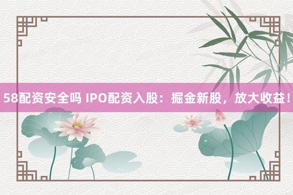 58配资安全吗 IPO配资入股：掘金新股，放大收益！