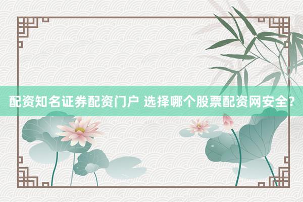 配资知名证券配资门户 选择哪个股票配资网安全？